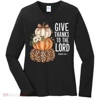 Give Thanks To The Lord Fall Autumn Christian Women's Long Sleeve Shirt thumb 0