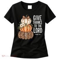 Give Thanks To The Lord Fall Autumn Christian Women's T-Shirt thumb 0