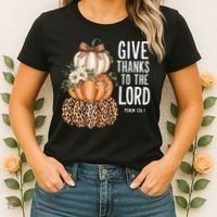 Give Thanks To The Lord Fall Autumn Christian Women's T-Shirt thumb 2