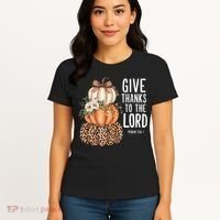 Give Thanks To The Lord Fall Autumn Christian Women's T-Shirt thumb 4