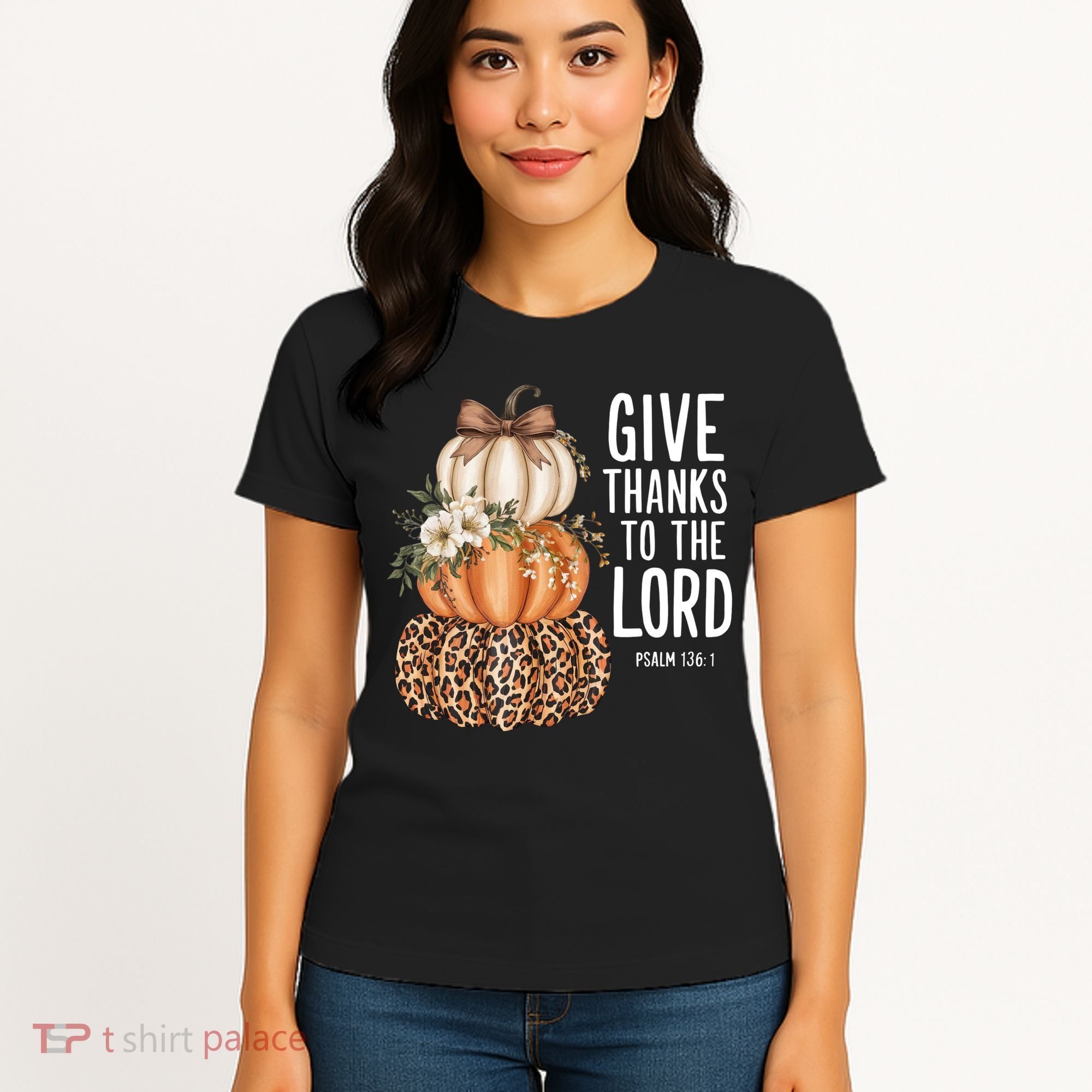 Give Thanks To The Lord Fall Autumn Christian Women's T-Shirt