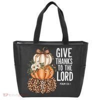 Give Thanks To The Lord Fall Autumn Christian Tote Bag thumb 0