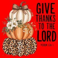 Give Thanks To The Lord Fall Autumn Christian Santa Hat thumb 1