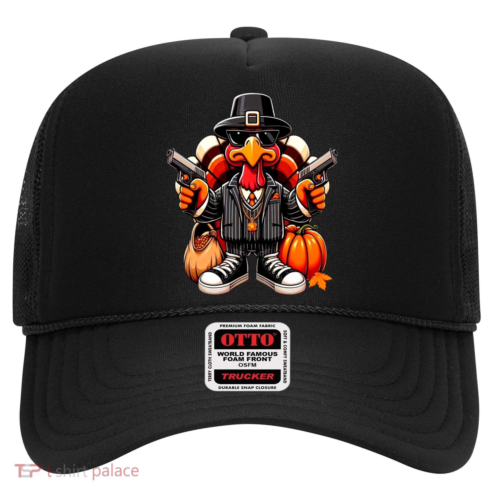Gangster Thug Thanksgiving Turkey Gun Unhappy Angry Turkey Cool Gift Hat