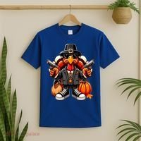 Gangster Thug Thanksgiving Turkey Gun Unhappy Angry Turkey Cool Gift T-Shirt thumb 2