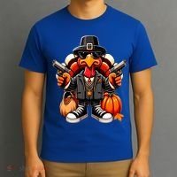 Gangster Thug Thanksgiving Turkey Gun Unhappy Angry Turkey Cool Gift T-Shirt thumb 3