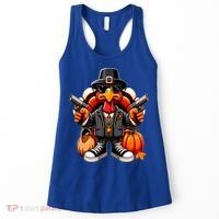 Gangster Thug Thanksgiving Turkey Gun Unhappy Angry Turkey Cool Gift Women's Tank Top thumb 0