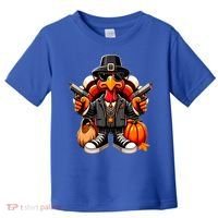 Gangster Thug Thanksgiving Turkey Gun Unhappy Angry Turkey Cool Gift Toddler T-Shirt thumb 0