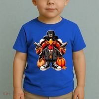 Gangster Thug Thanksgiving Turkey Gun Unhappy Angry Turkey Cool Gift Toddler T-Shirt thumb 2