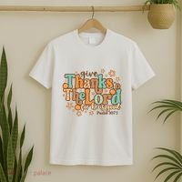 Give Thanks To The Lord For He Is Good Thanksgiving Jesus T-Shirt thumb 2