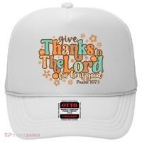 Give Thanks To The Lord For He Is Good Thanksgiving Jesus Hat thumb 0