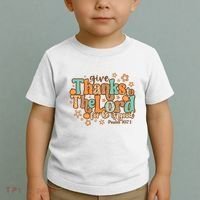 Give Thanks To The Lord For He Is Good Thanksgiving Jesus Toddler T-Shirt thumb 2