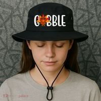 Gobble Turkey Thanksgiving Bucket Hat thumb 3