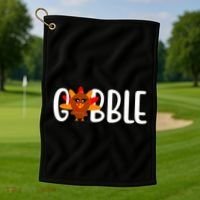 Gobble Turkey Thanksgiving Golf Towel thumb 1