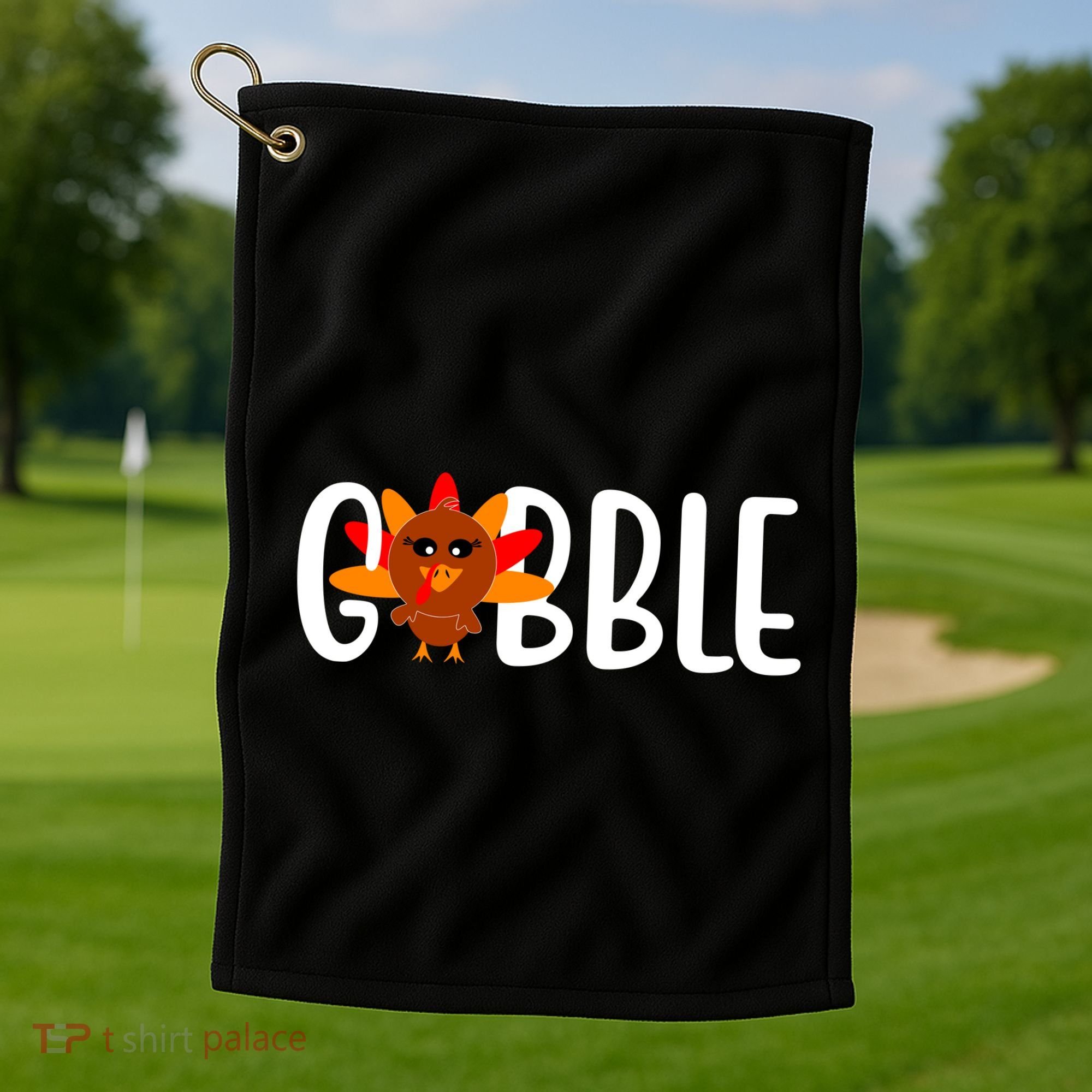 Gobble Turkey Thanksgiving Golf Towel