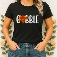 Gobble Turkey Thanksgiving Women's T-Shirt thumb 2