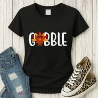 Gobble Turkey Thanksgiving Women's T-Shirt thumb 3