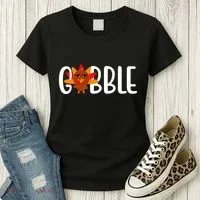Gobble Turkey Thanksgiving Women's T-Shirt thumb 3