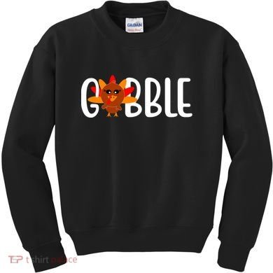 Gobble Turkey Thanksgiving Kids Sweatshirt