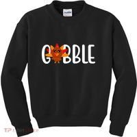 Gobble Turkey Thanksgiving Kids Sweatshirt thumb 0