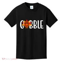 Gobble Turkey Thanksgiving Kids T-Shirt thumb 0