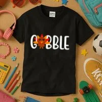Gobble Turkey Thanksgiving Kids T-Shirt thumb 3