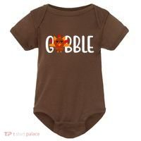 Gobble Turkey Thanksgiving Baby Bodysuit thumb 0