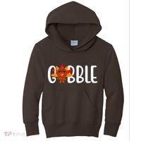 Gobble Turkey Thanksgiving Kids Hoodie thumb 0