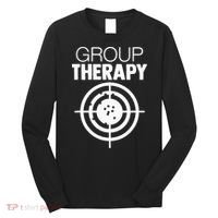 Group Therapy Target Practice Shooting Range Humor Gun Lover Long Sleeve Shirt thumb 0