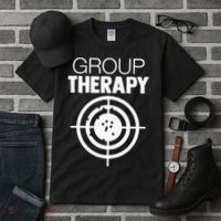 Group Therapy Target Practice Shooting Range Humor Gun Lover Tall T-Shirt thumb 3