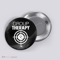 Group Therapy Target Practice Shooting Range Humor Gun Lover Button thumb 0