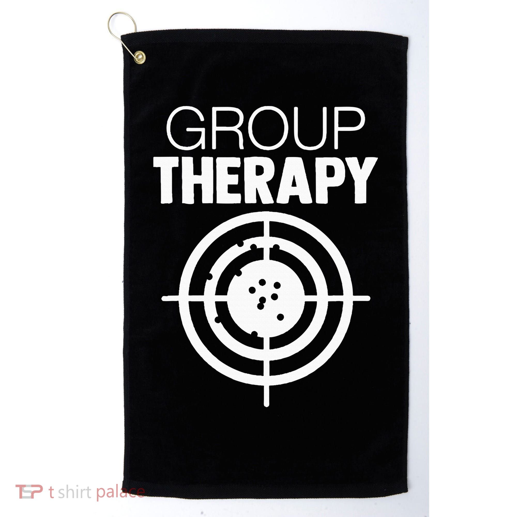 Group Therapy Target Practice Shooting Range Humor Gun Lover Golf Towel