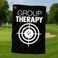 Group Therapy Target Practice Shooting Range Humor Gun Lover Golf Towel thumb 1