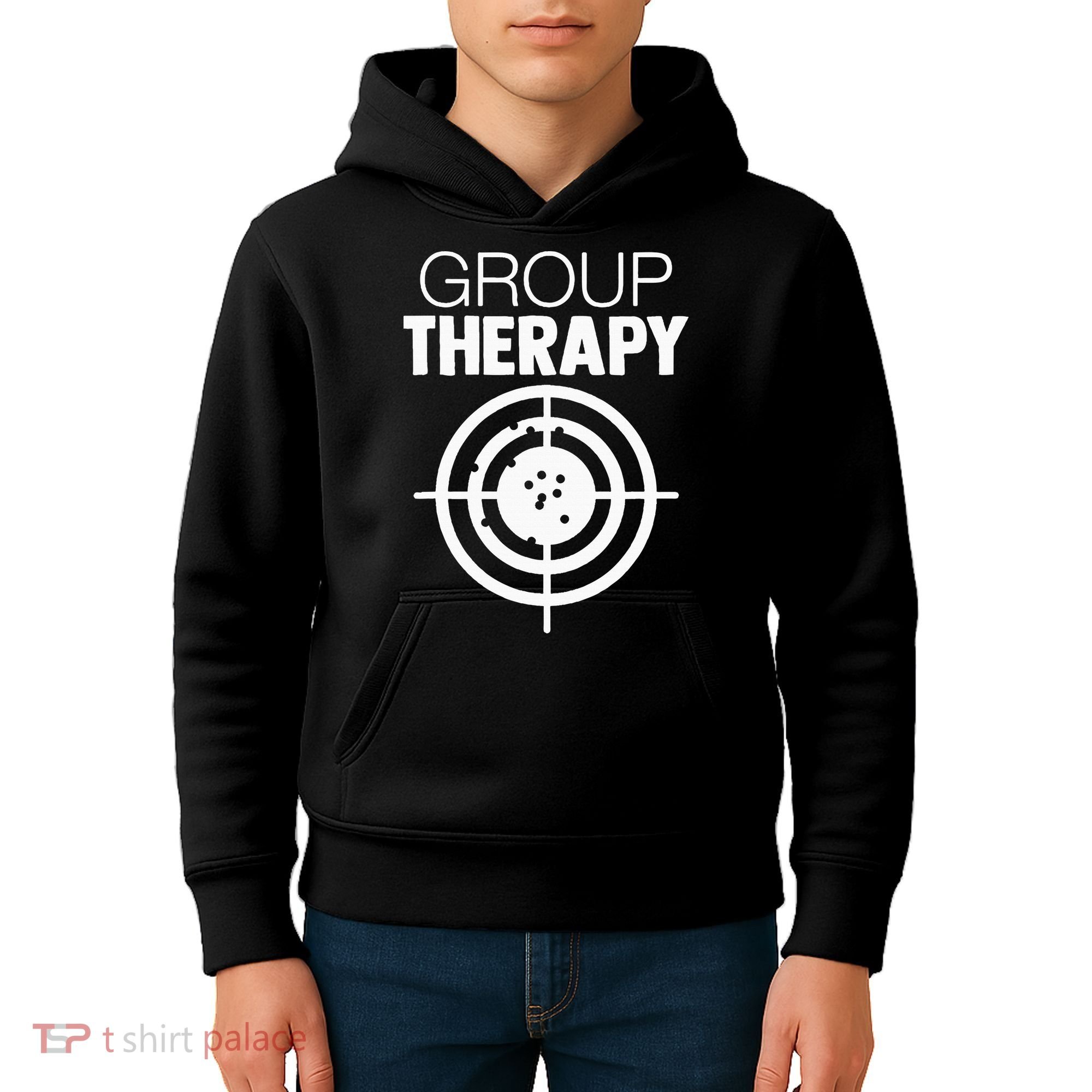 Group Therapy Target Practice Shooting Range Humor Gun Lover Kids Hoodie