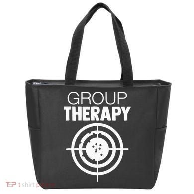 Group Therapy Target Practice Shooting Range Humor Gun Lover Tote Bag