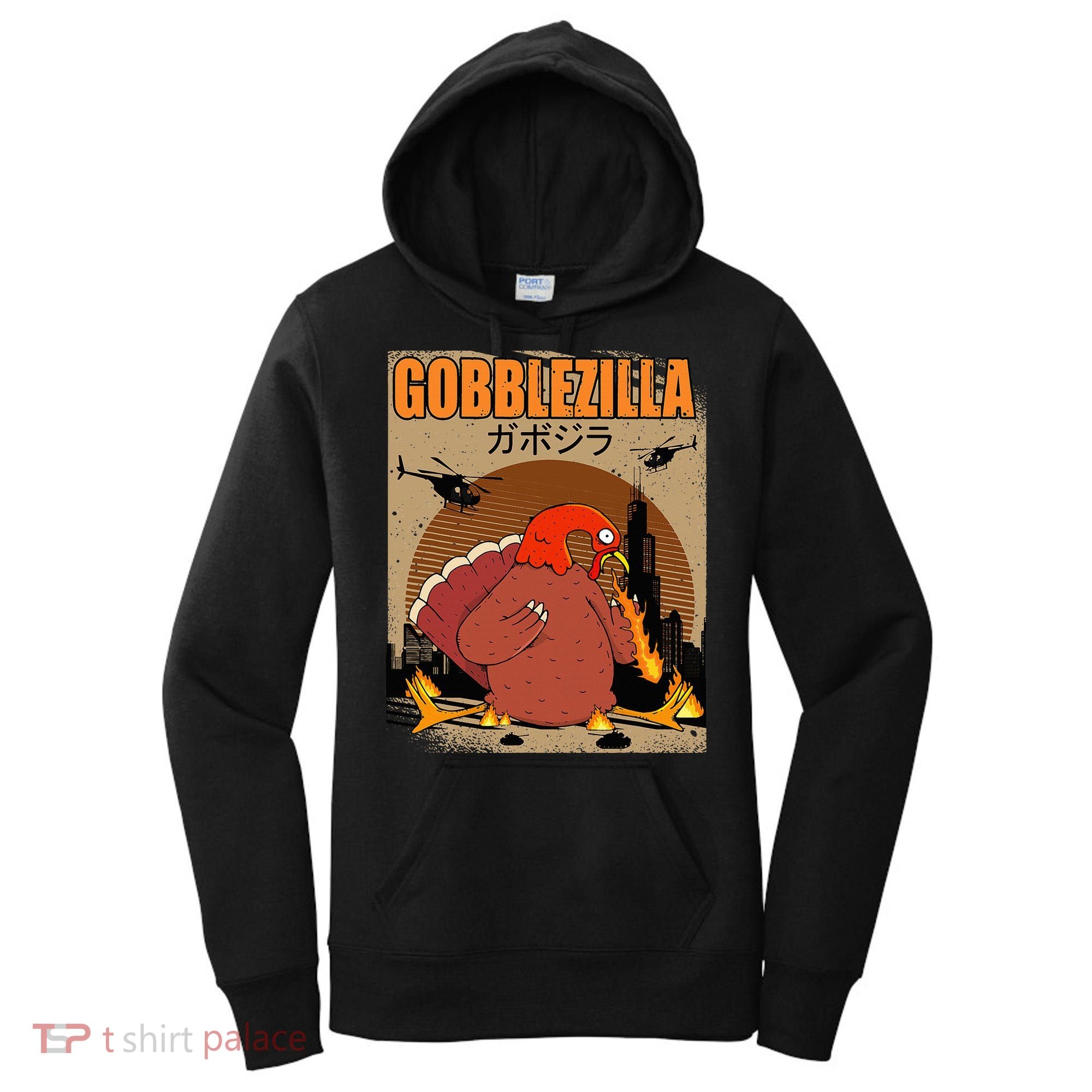 Gobblezilla Turkey Thanksgiving Women's Hoodie