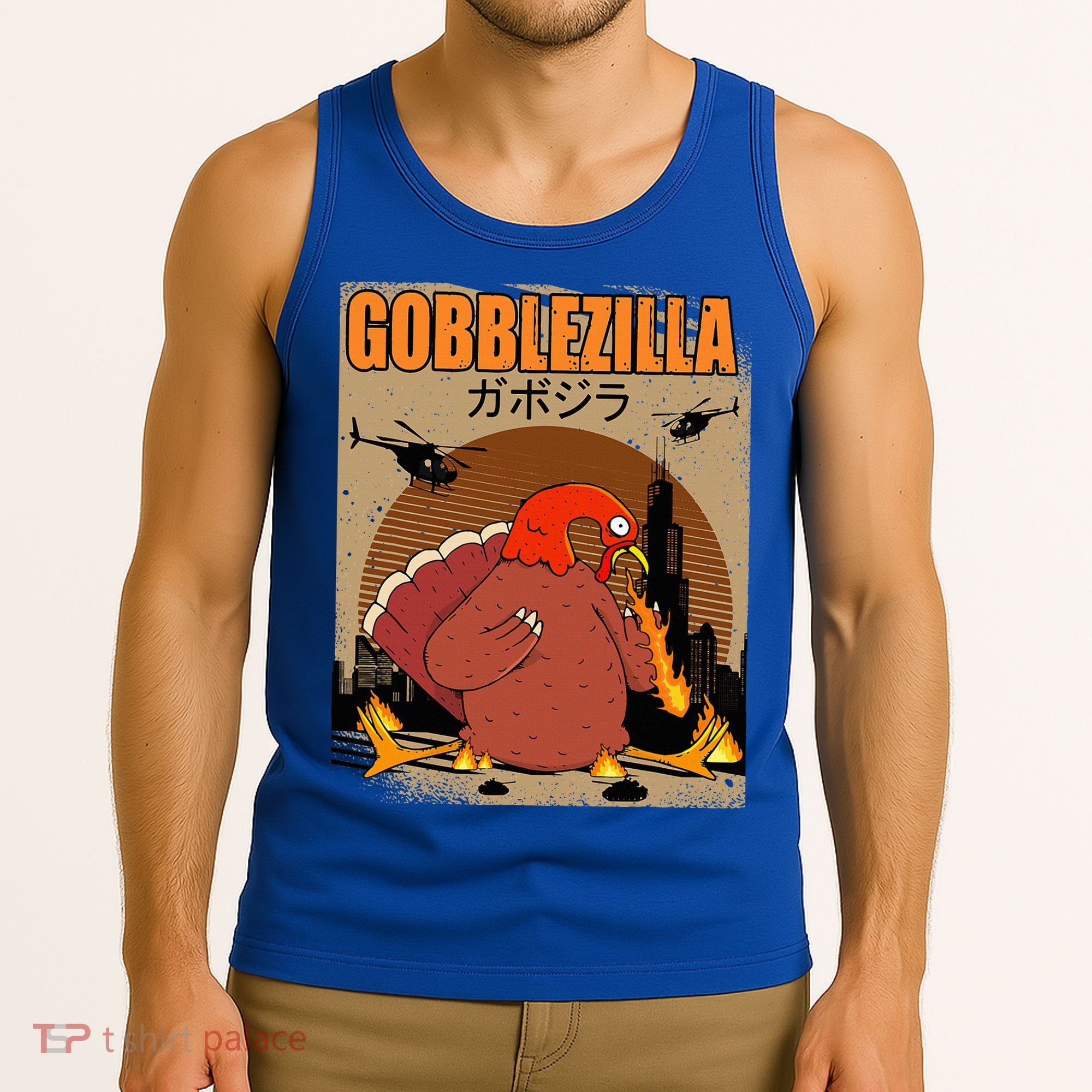 Gobblezilla Turkey Thanksgiving Tank Top