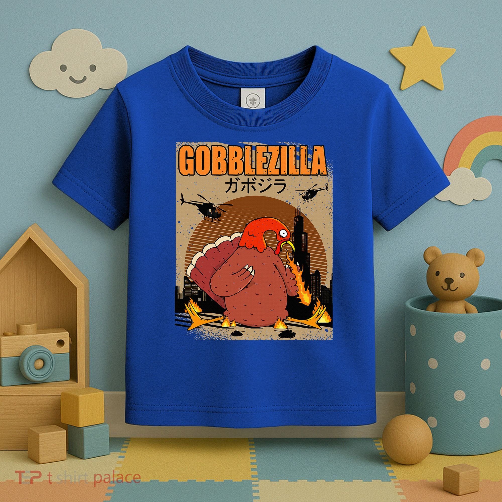 Gobblezilla Turkey Thanksgiving Toddler T-Shirt