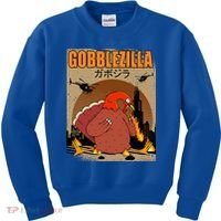 Gobblezilla Turkey Thanksgiving Kids Sweatshirt thumb 0