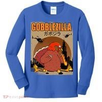 Gobblezilla Turkey Thanksgiving Kids Long Sleeve Shirt thumb 0