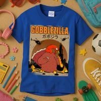 Gobblezilla Turkey Thanksgiving Kids T-Shirt thumb 3