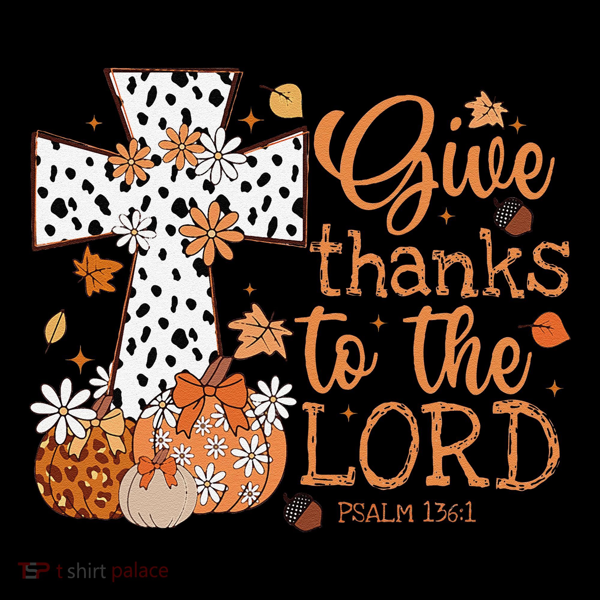 Give Thanks To The Lord Jesus Cross Pumpkin Thanksgiving Coffee Mug
