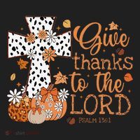 Give Thanks To The Lord Jesus Cross Pumpkin Thanksgiving Beanie thumb 2