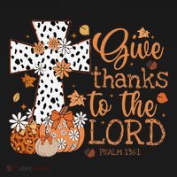 Give Thanks To The Lord Jesus Cross Pumpkin Thanksgiving Women's Hoodie thumb 2