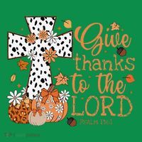 Give Thanks To The Lord Jesus Cross Pumpkin Thanksgiving Mousepad thumb 1