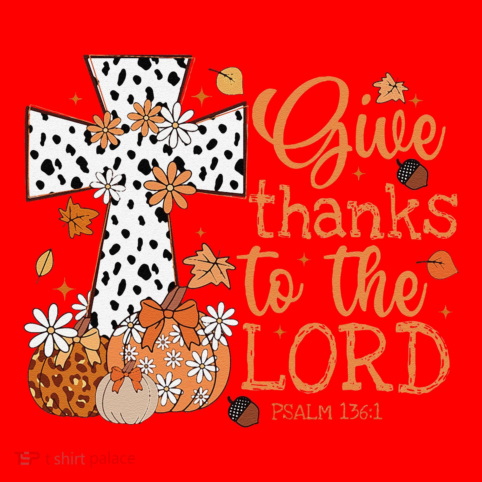 Give Thanks To The Lord Jesus Cross Pumpkin Thanksgiving Santa Hat