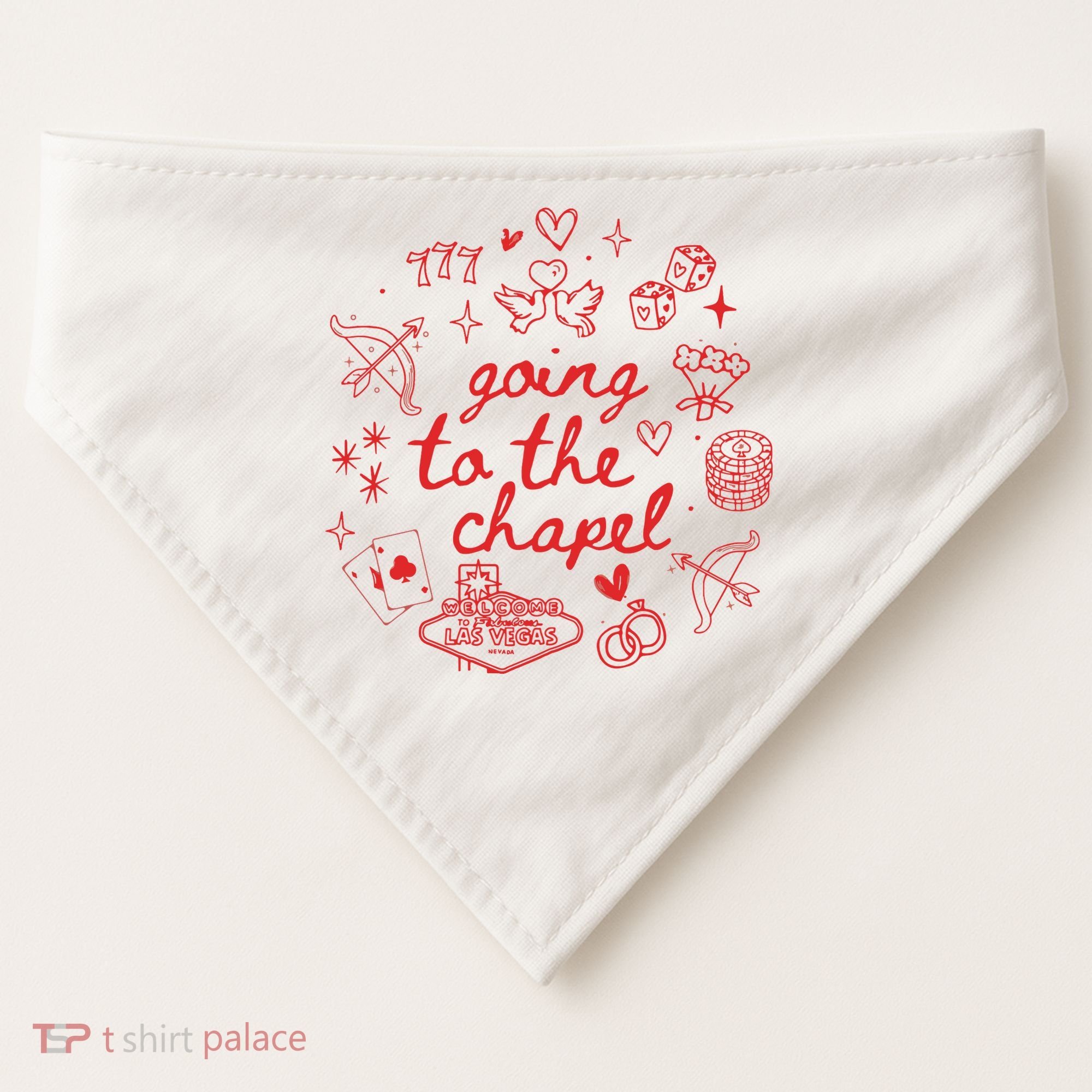 Going To The Chapel Las Vegas Theme USA-Made Doggie Bandana