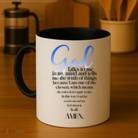 God Talks To Me Amen Funny Christian Coffee Mug thumb 4