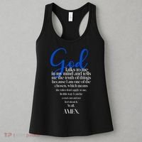 God Talks To Me Amen Funny Christian Women's Tank Top thumb 3