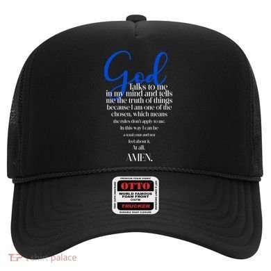 God Talks To Me Amen Funny Christian Hat